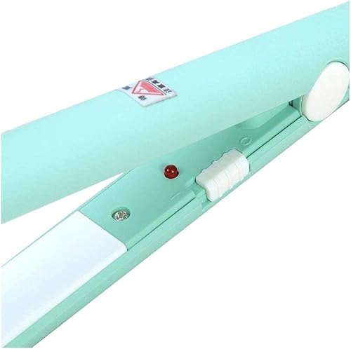 Miniatura 3 de Plancha y rizador de pelo 2 en 1, mini placa de turmalina de cerámica, rizador de calor de hierro plano para peluquería (enchufe de EE. UU., verde