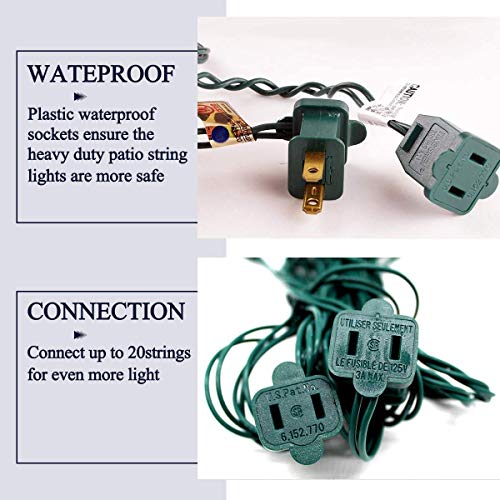 Godappe Homeer 11Ft String Lights With 10 Color Bulbs Ul Listed Backyard Patio Lights Hanging Indoor/Outdoor For Tents Patio Garden Gazebo Market Cafe Party Decor #TOP6