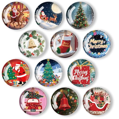 12 imanes para nevera, imanes de Navidad, para nevera, pizarra blanca, tablón de anuncios, cocina, regalo para niños y adultos