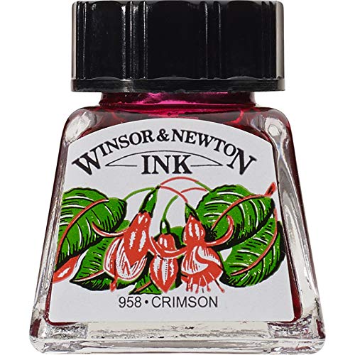 Winsor & Newton Drawing Ink Tinta de Dibujo, Rojo (Crimson), 14ml