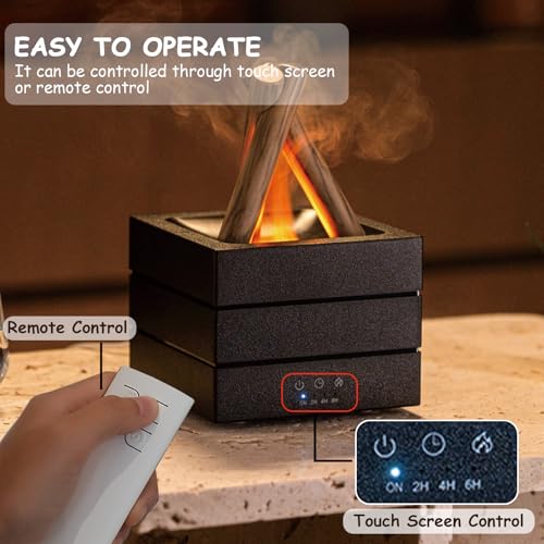 Difusor aromático eléctrico Bonfire 280ml con luz de llama miniatura 6