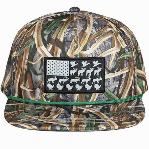 Image of EDTREK Performance Outdoorsman Snapback Truck Hat with Flat Brim - Unique Animal Embroidery