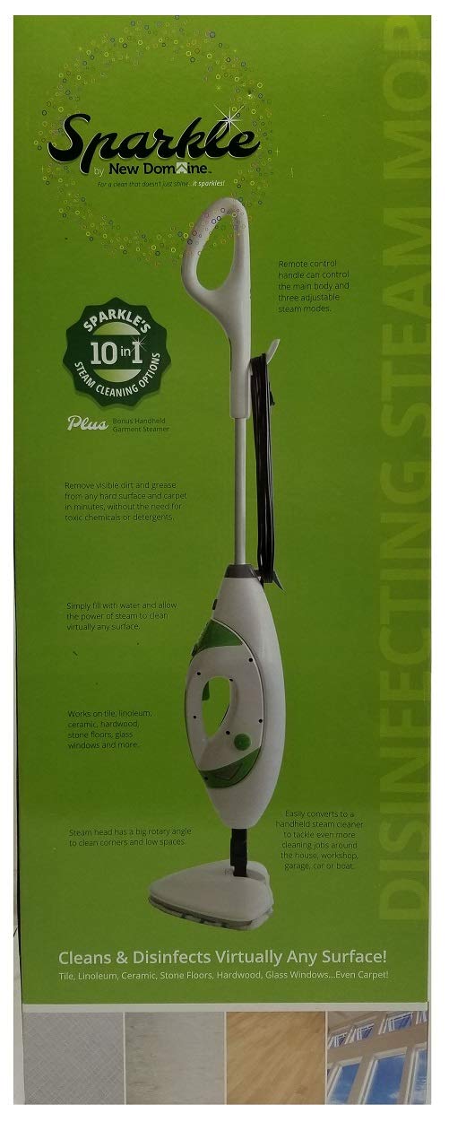 New Domaine Sparkle 10-in-1 Disinfecting Steam Mop Accessories Included