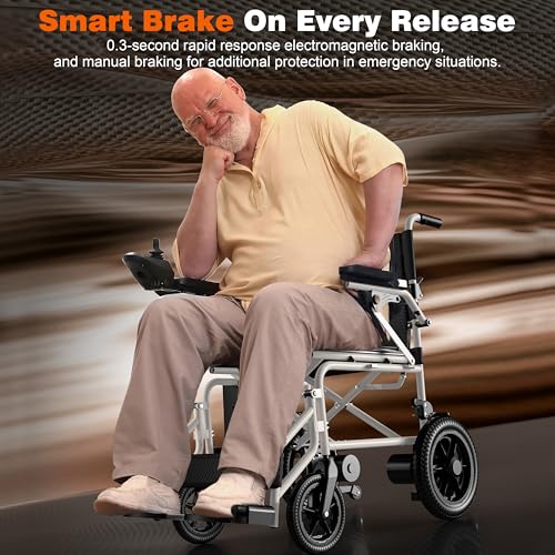 Image of [2025 Upgrade] Hassky Electric Wheelchair for Adults Foldable, 15 Miles Range Motorized Wheelchair, All Terrain Power Wheelchairs for Seniors Supports Up to 350 lbs White