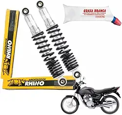 Combo Par Amortecedor Traseiro Cg Titan Fan 125 2000 a 2008 Original Rhino e Graxa
