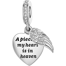 Wing with Quotes Heart Charms fit Pandora Charm Bracelets Memorial Christmas Birthday Jewelry Gift for Women Daughter Sister Niece Granddaughter