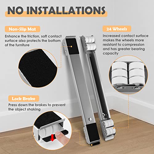 Kelixu Appliance Rollers Heavy Duty Furniture Dolly Mobile Roller, Washing Machine Stand With Wheels Mobile Base For Refrigerators, Dryers, Washing Machines, Support 660 Lb, Gray #TOP1