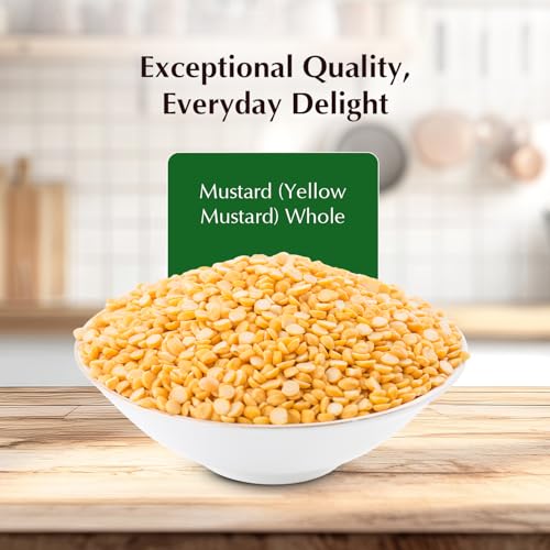 Image of Amazon Brand - Vedaka Yellow Mustard Whole | 200 g | No Cholesterol & No Added Additives