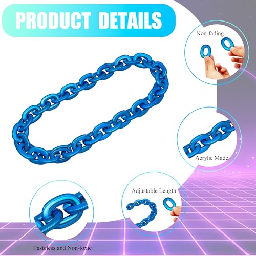 Hip Hop Rapper Big Fake Gold Chain, Thick Punk Chunky Large Plastic Party Chain Costume Necklace, Non-Fading Detachable Chains Mens 80s 90s Jewelry3