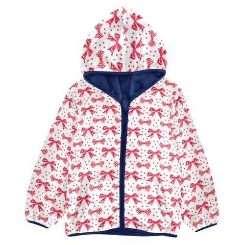 Red Bow Boys Fleece Coat,Children's Zip-Up Hoodie Jacket,Baby Warm Fashion Outerwear 3-10T,A113379