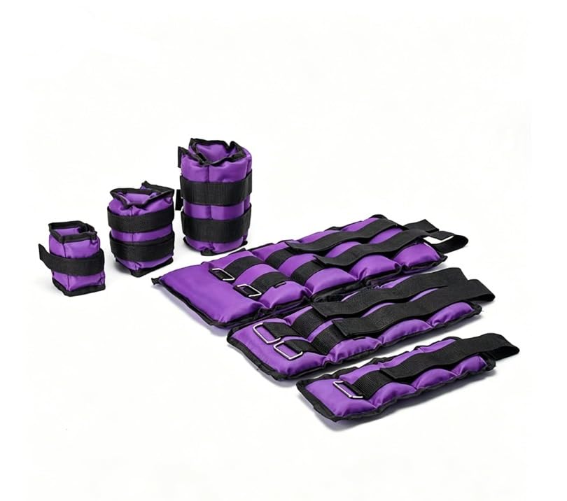 Wrist & Ankle Weights Set – Pair Adjustable Weighted Straps for Fitness, Walking, Running & Strength Training | Soft Comfortable Design for Men & Women (Purple, 3kg Pair)