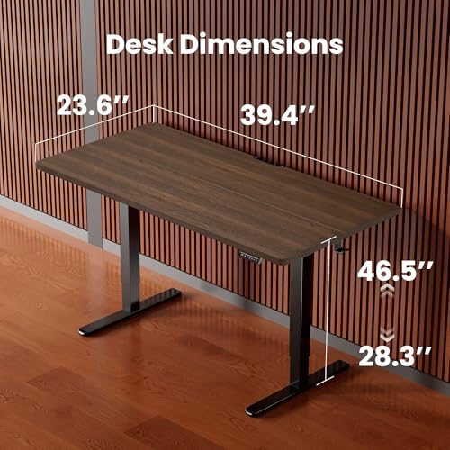 Image of ErGear Height Adjustable Electric Standing Desk, 40 x 24 Inches Sit Stand up Desk, Memory Computer Home Office Desk, Dark Walnut