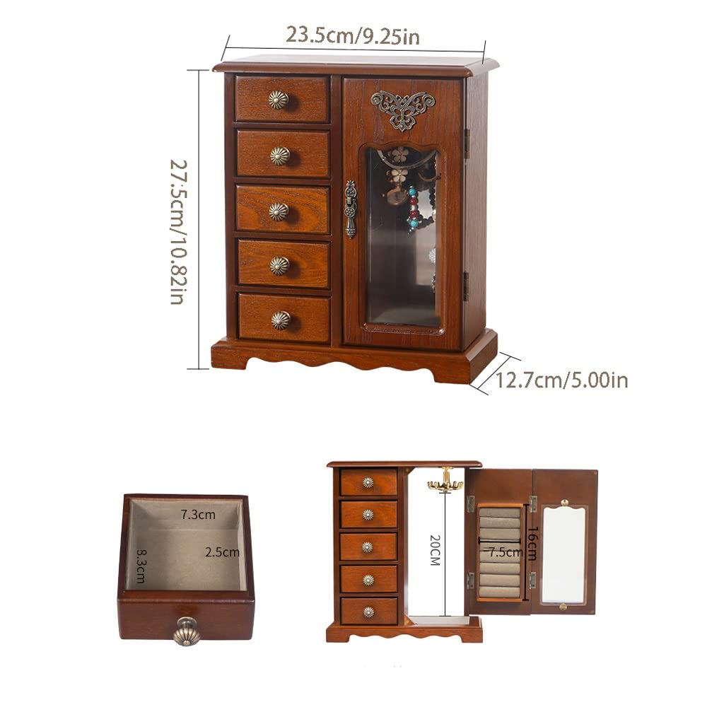 Jewelry Box Organizer Jewelry Box Jewelry Storage Box Jewelry Storage Box Multi -Layer Large Capacity Retro Jewelry Organizer Small (A 23x12x27 cm) (A 23x12x27 cm)