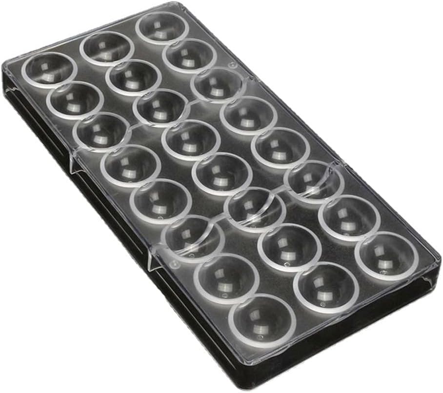 ausuky Clear Hard Chocolate Maker Polycarbonate PC DIY 24 Half Balls Candy Baking Mould