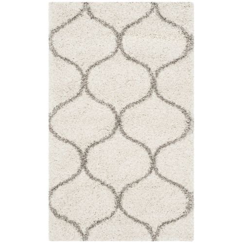 Safavieh Hudson Shag Collection 9' X 12' Ivory/Grey Sgh280A Moroccan Ogee Trellis Non-Shedding Living Room Bedroom Dining Room Entryway Plush 2-Inch Thick Area Rug #TOP6