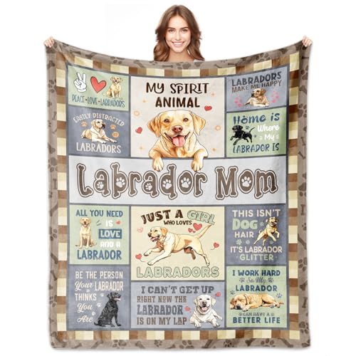 Labrador Retriever Gifts, Labrador Blankets 60''x50'', Labradors Gifts for Lovers Mom, Gifts for Labradors Dog Owners Lovers Woman Decorations Throw Blanket for Christmas Mothers Day