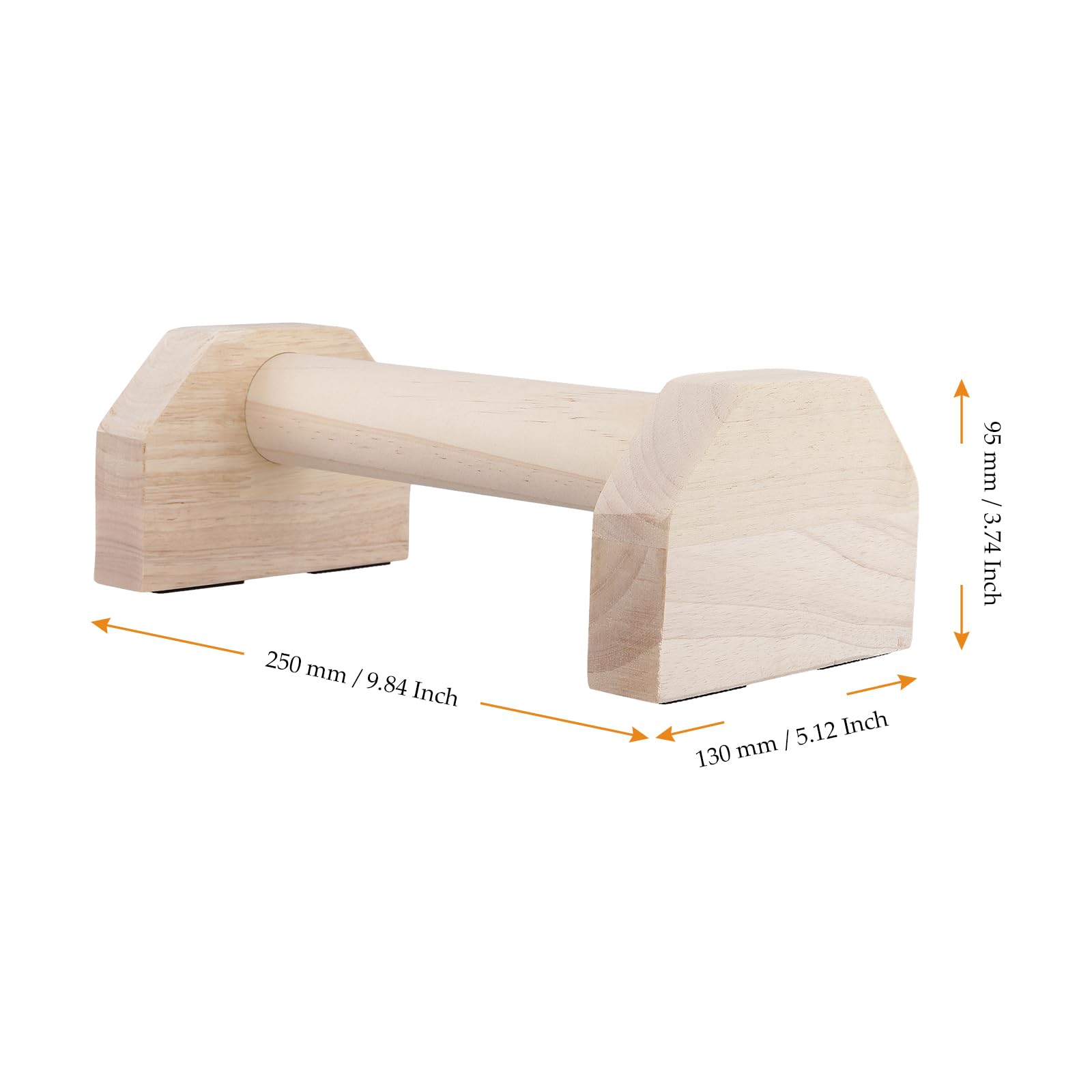 4 Maniglie per Flessioni in Legno, Parallele 25 cm, Portata 300 kg | FAAING, Pino Massello Antiscivolo, Cinghie di Fissaggio, Allenamento Calisthenics, Yoga, Indoor e Outdoor
