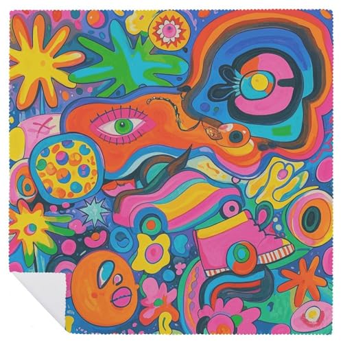 Servilletas de tela estilo hippie graffiti 4 piezas miniatura 6