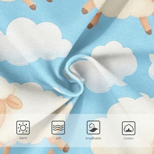 CHIFIGNO Boys' Cotton Underwear Breathable Briefs Soft Briefs Underwear for Toddler Boy, Cute Cartoon Sheep Blue3