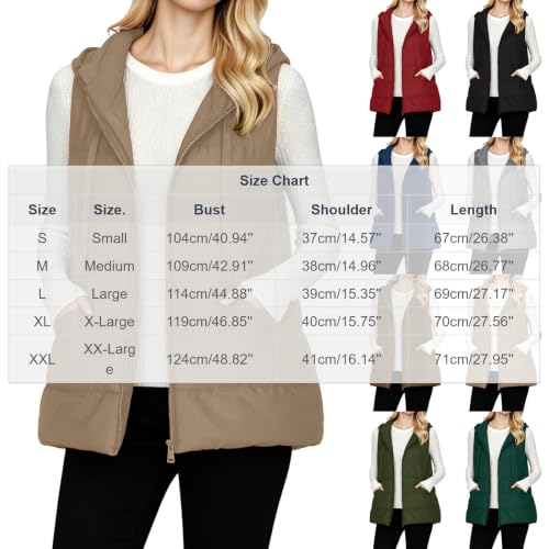 Puffer Vest Women Hooded Lightweight Sleeveless Quilted Jackets Fall Winter - image 5
