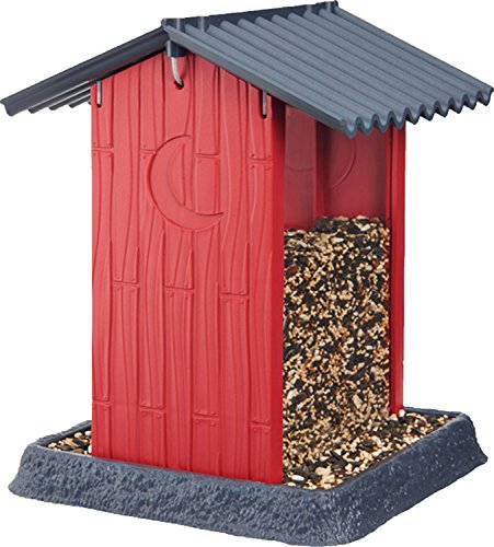 North States Village Collection Hopper Style Red Shed Birdfeeder: Easy Fill and Clean. Squirrel Proof Hanging Cable included. Large, 4.25 pound Seed Capacity (8.13 x 8.13 x 11, Red)