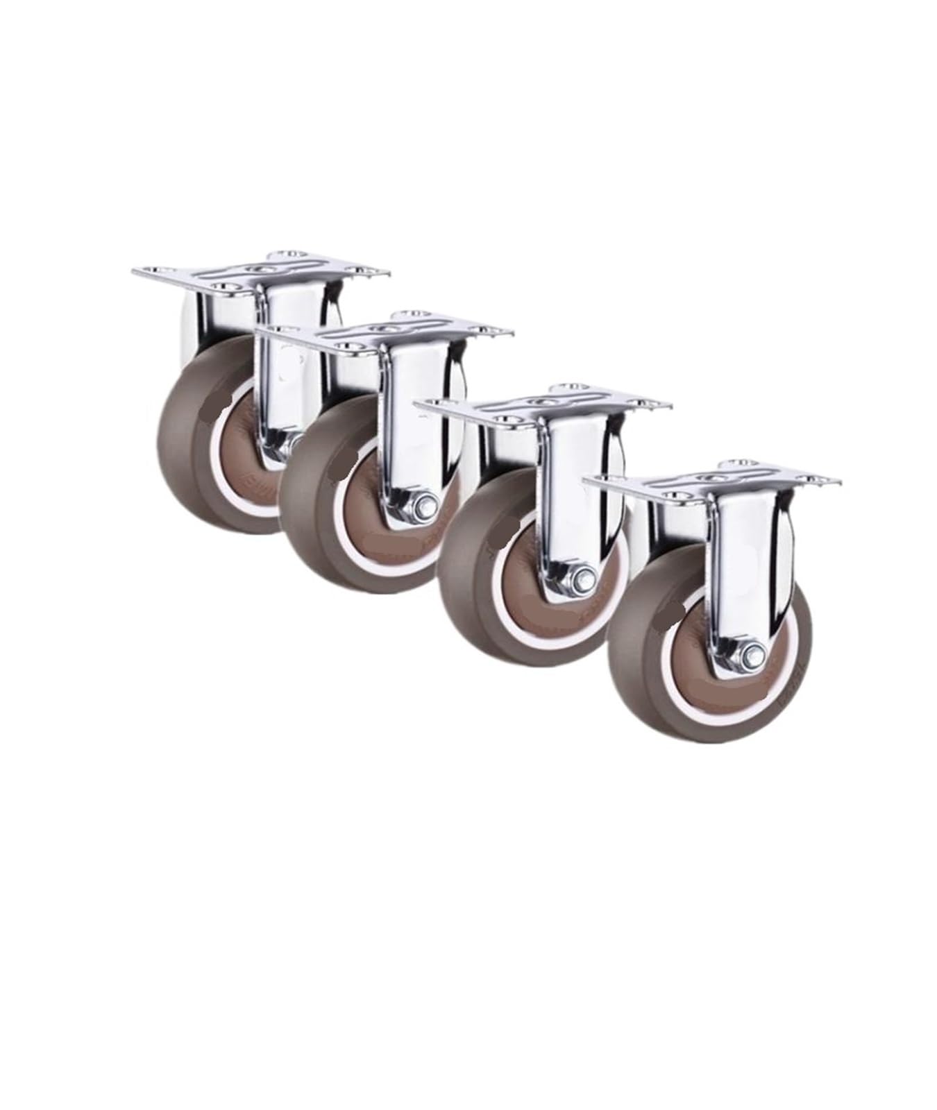 MXXDMOPD 4 Pieces/lot 3 inch Fixed casters Rubber Silent Lightweight Furniture for Tables and Chairs Table Brown