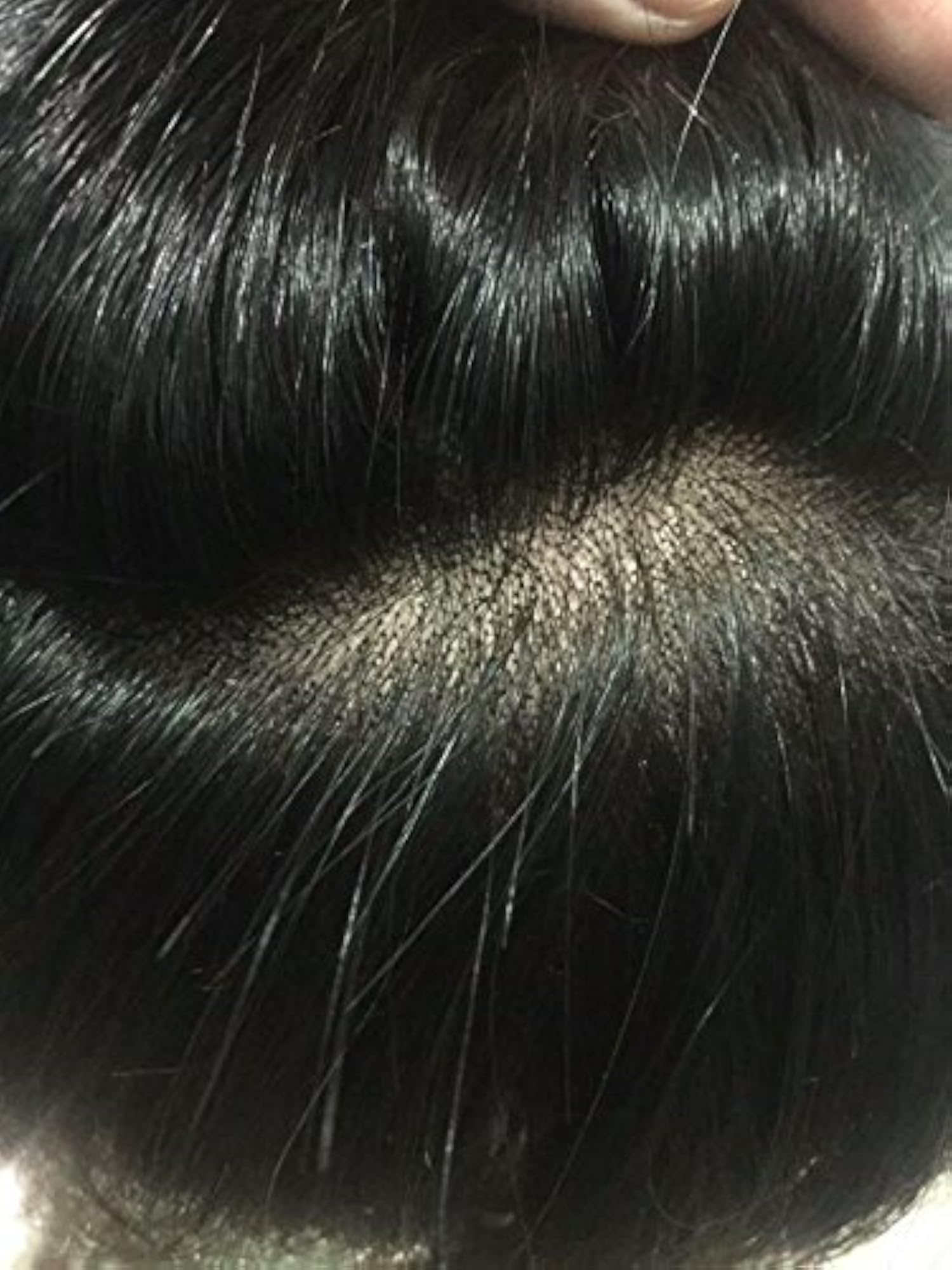 Professional Stock Human Hair Men's Toupee, Natural Black