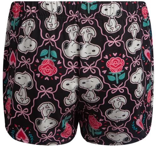 Image of COCO BRANDS Peanuts Snoopy Womens Pajama Set - 2 Piece Short Sleeve Button Down Sleep Shirt and Pajama Shorts