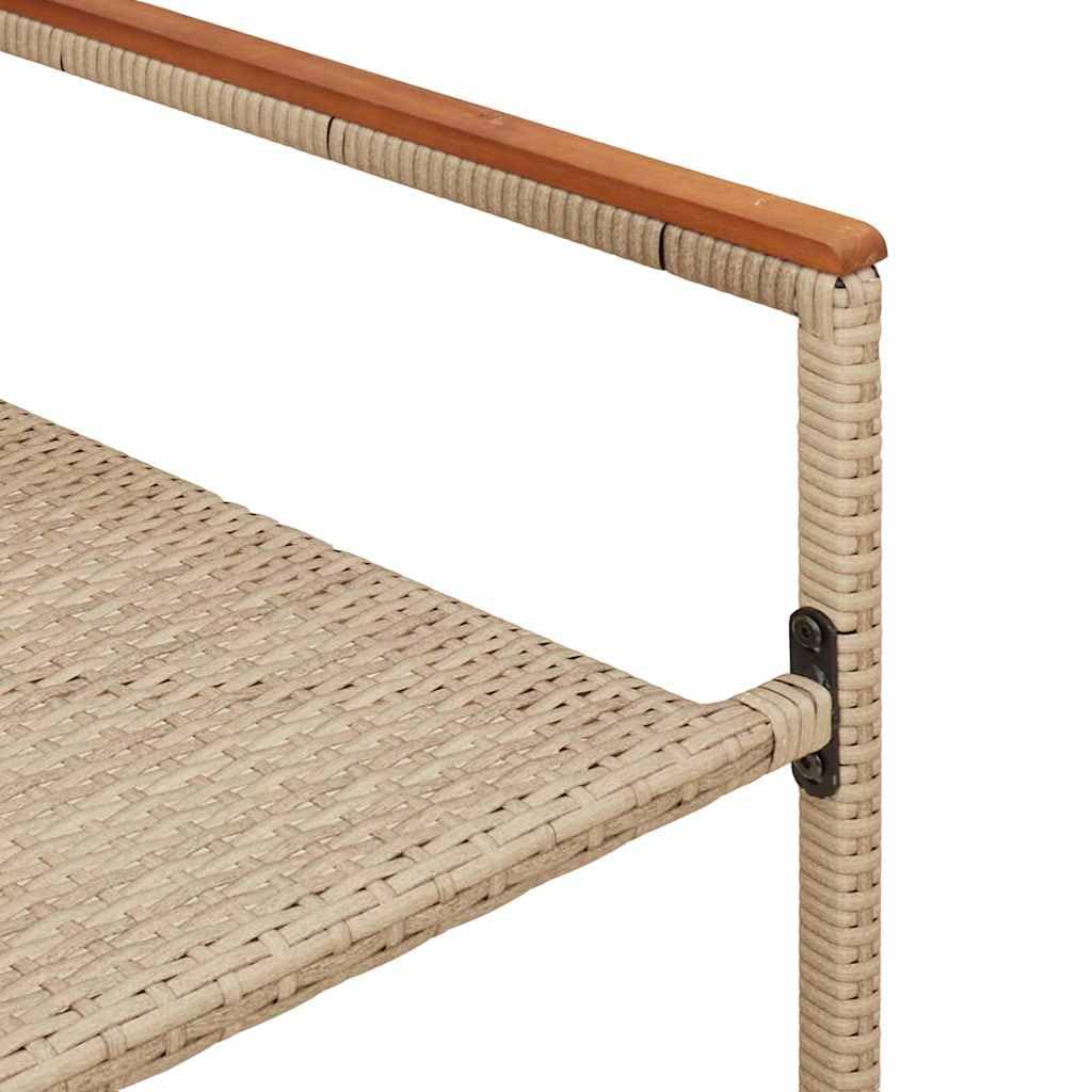 Gartenstühle 2er Set Stapelstühle Creme Braun aus Stahl & Akazienholz wetterfest 54 x 56 x 90 cm Modernes Design für Balkon Terrasse und Garten