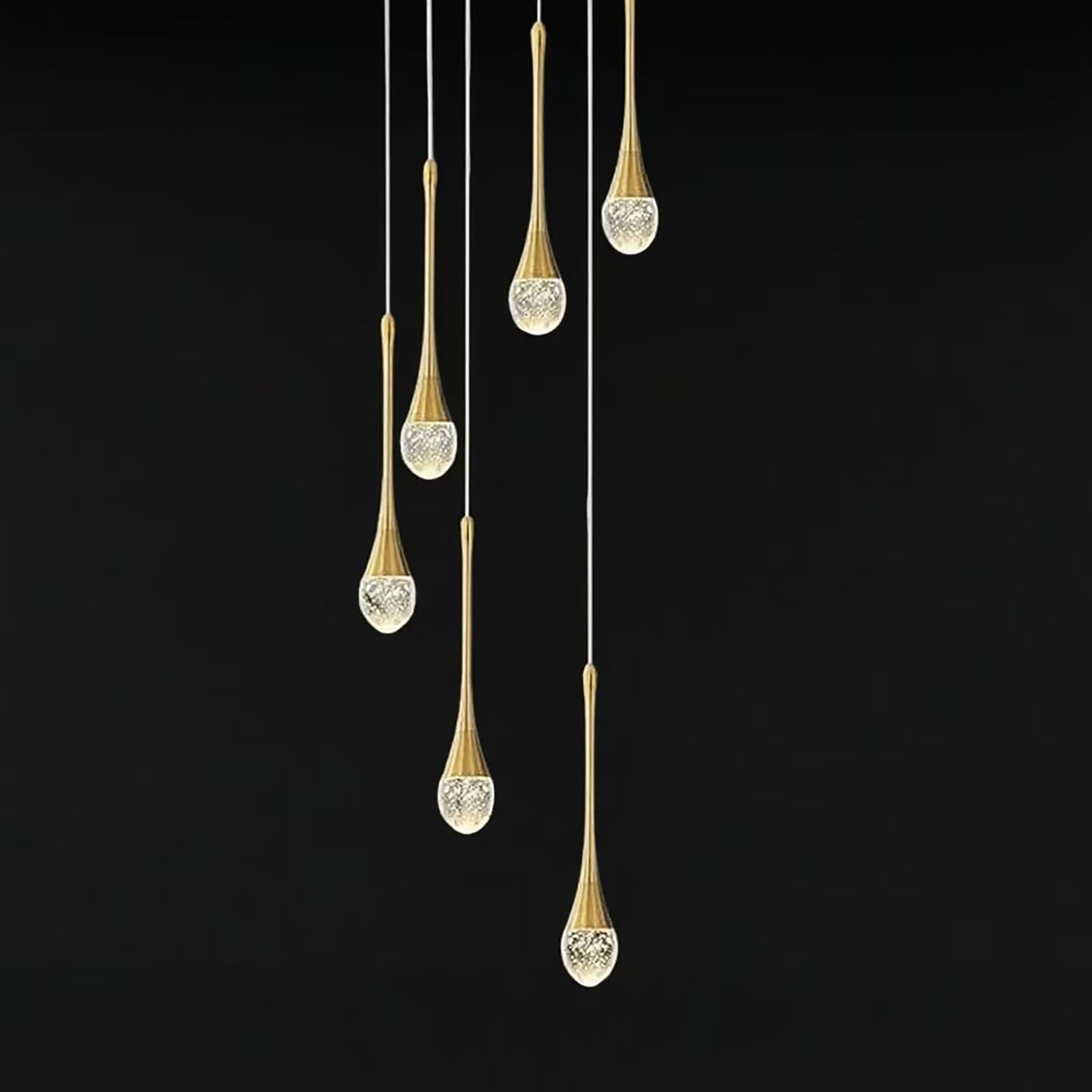 ZenithBeam 86.6''/220cm Foyer Entrance Crystal Chandeliers Big Living Room 6Light Ceiling Light Gold Staircase Pendant Lights High Ceiling Hanging Crystal Column Chandelier Attic Dimmable Big Fixture