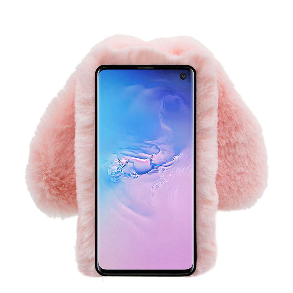 DasKAn - Housse Peluche Pour IPod Touch 5/6/7, Oreilles De Lapin 3D, Bandoulière, Design Léopard Rose