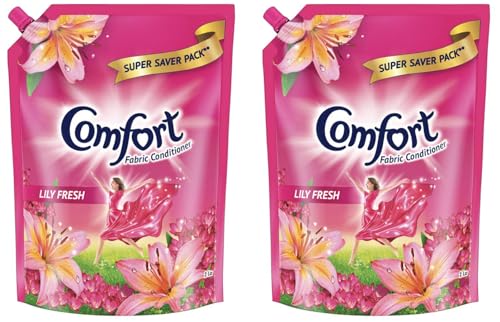 Image of Comfort Lily Fresh Fabric Conditioner 2 L Refill Pack | After Wash Liquid Fabric Softener (Offer Pack) | Softness, Shine & Long Lasting Freshness (Pack of 2)
