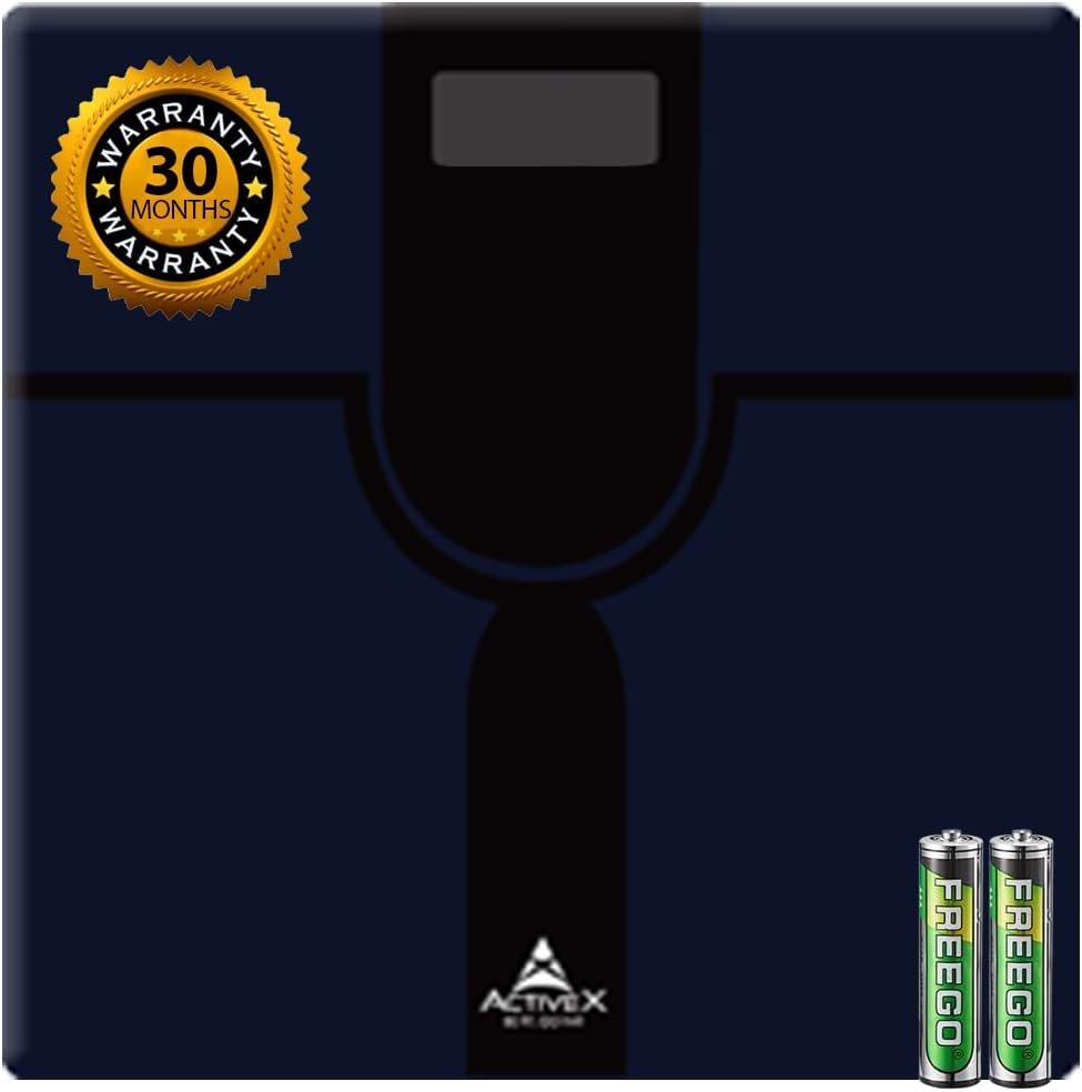 ActiveX (Australia) Ivy Premium Personal Health Body Fitness Digital Bathroom Body Weighing Machine with Free ActiveX Fit-Kit | Batteries Included | High Precision Measurements | Night Sky