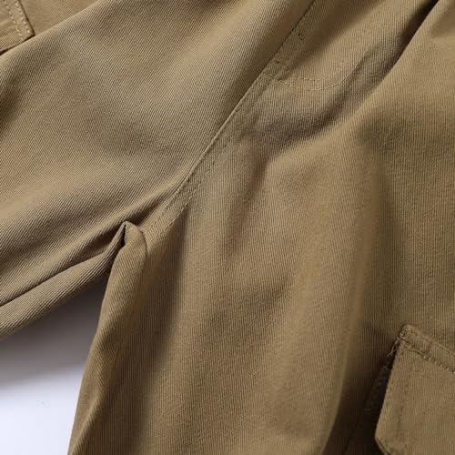Little Boys Cargo Jogger Pants Toddler Kids Multi Pocket Twill Casual Trousers with Elastic Hem (Age 2-7Years)4
