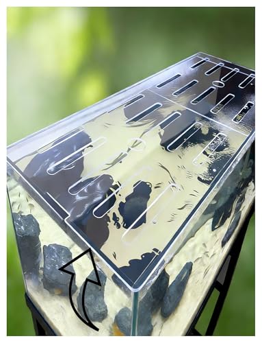 Klare Acryl Aquarium Top Cover, Custom Terrarium Jumping Proof Hood - Vermeiden Sie Katzenfang Fisch, mit Frischluftloch, geschnitten nach Wille (50x30CM/19.7x11.8in)