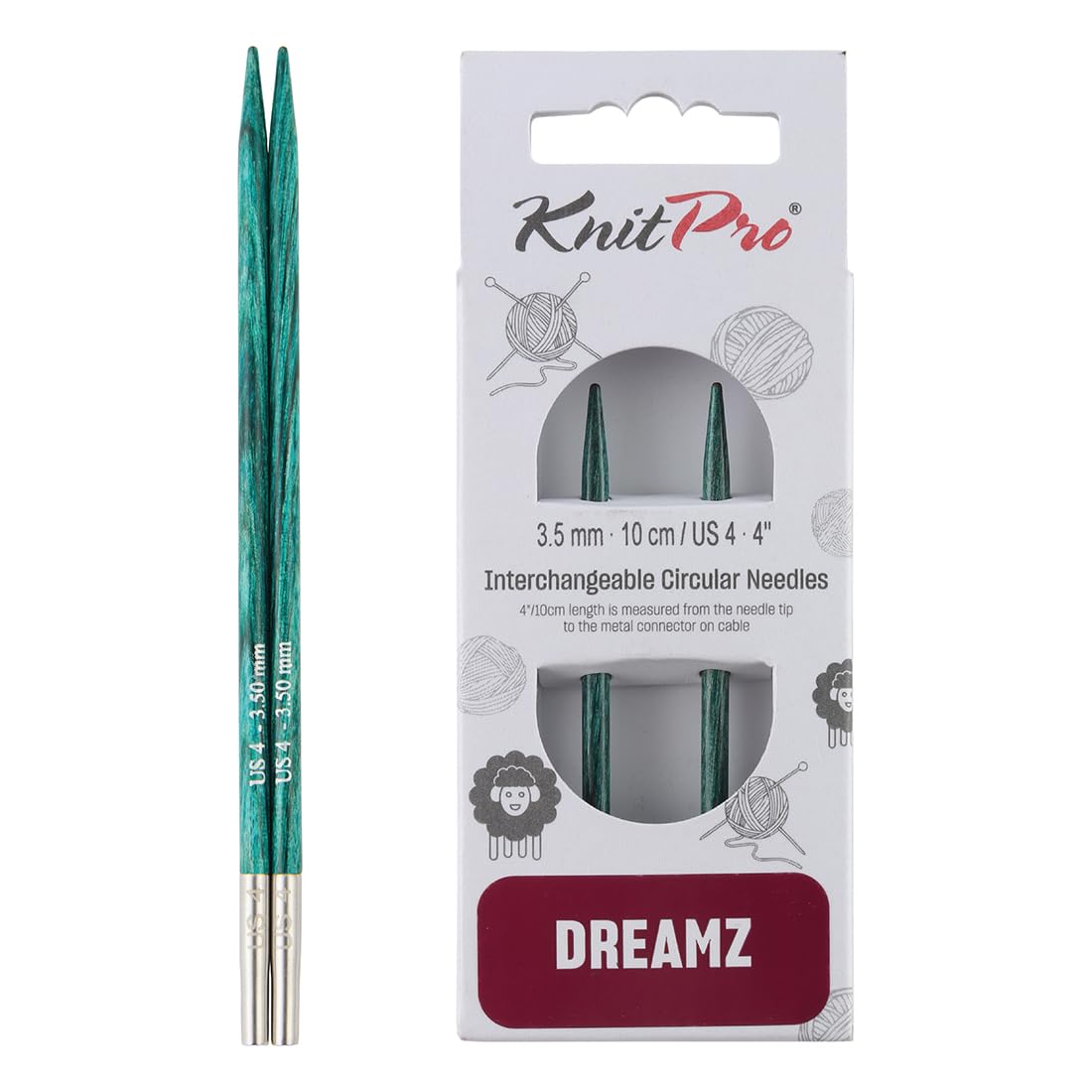 KnitPro Dreamz Interchangeable Circular Needles 4" (10cm) | Size 3.50mm