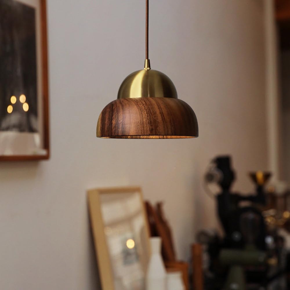 Suspension de ferme dôme unique bois orientable pour éclairage de plafond cuisine et évier