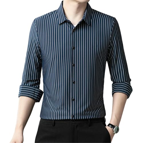 Chemise à manches longues homme à rayures pour un style business sans effort