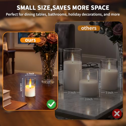 Image of Rechargeable Flameless Candles with Timer Remote | 1.7 inchx2.6 inch Clear Acrylic LED Tea Lights Candles,Small Votive Electric LED Candles for Home Wedding Holiday Decor(6 Pack)