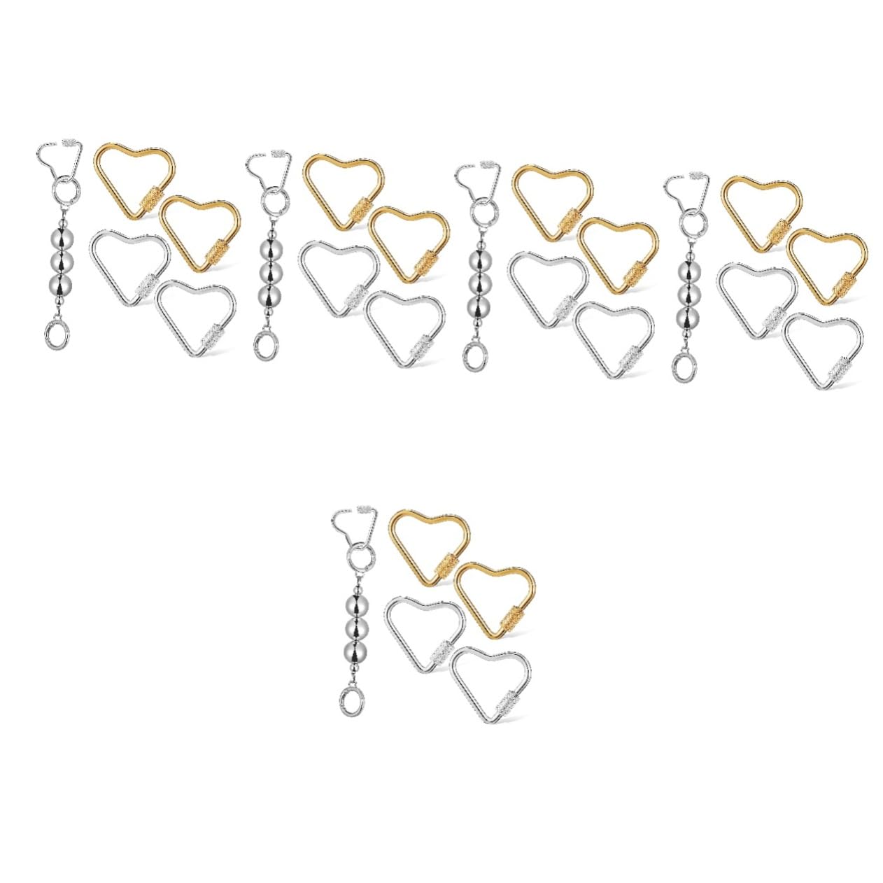 VILLCASE 12 Pz Collana Accessori Portachiavi In ​​Acciaio Inox Moschettone Clip Per Appendere Pesanti Cuore Moschettone Clip In e e Con Serratura