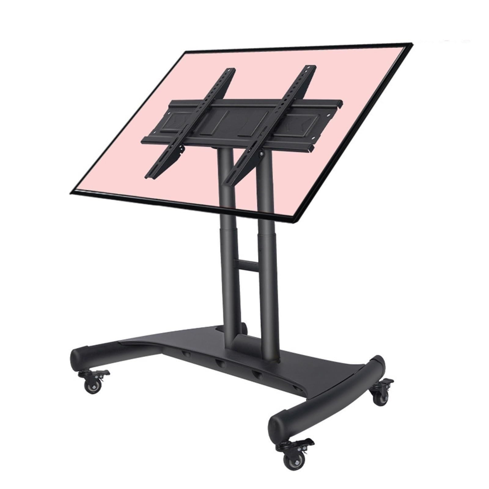 WDSOPK Heavy Duty Tv Cart Stand - Mobile Tv Mount Stand, Mobile Tv Cart On Wheels, Low Height Monitor Cart, for 32-75 Inch Flat Curved Screen Tv, Height Adjustable