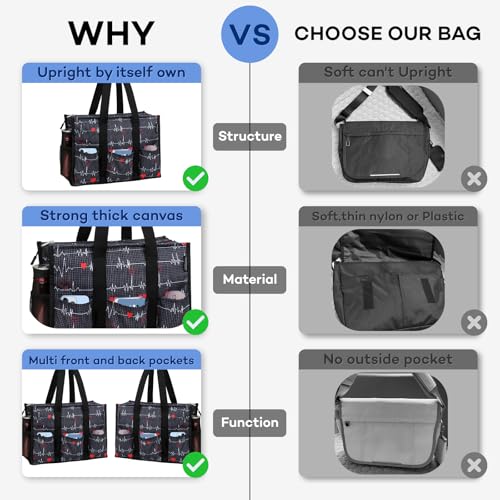 HoogaLife Nurse Bag for Work with Multiple Pockets, Waterproof Tote Organizer for Medical Supplies4