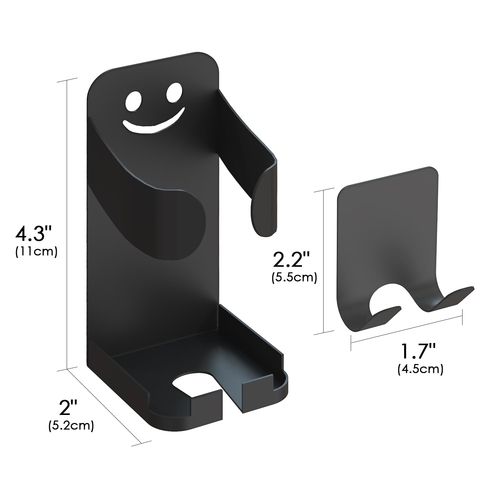 Linkidea Carbon Steel Wall Mount Curling Iron Holder, 2 Pack Hair Tool Bathroom Salon Organizer Storage Stand, Hair Straightener Holder and Plug Holder (Black)