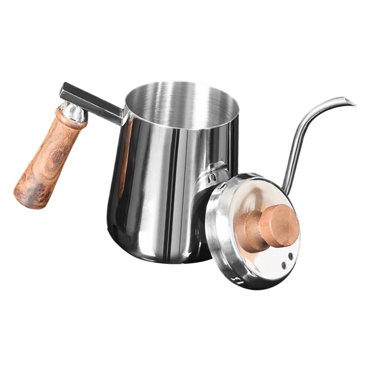 BEBEMOKO Coffee Hutch Coffee Coffeepot Milk Tea Cuppachino Maker Coffee Machines Kettle Espresso Coffee Stainless Water Pot Coffee Station Supplies Coffee Pots Stainless Steel Wood