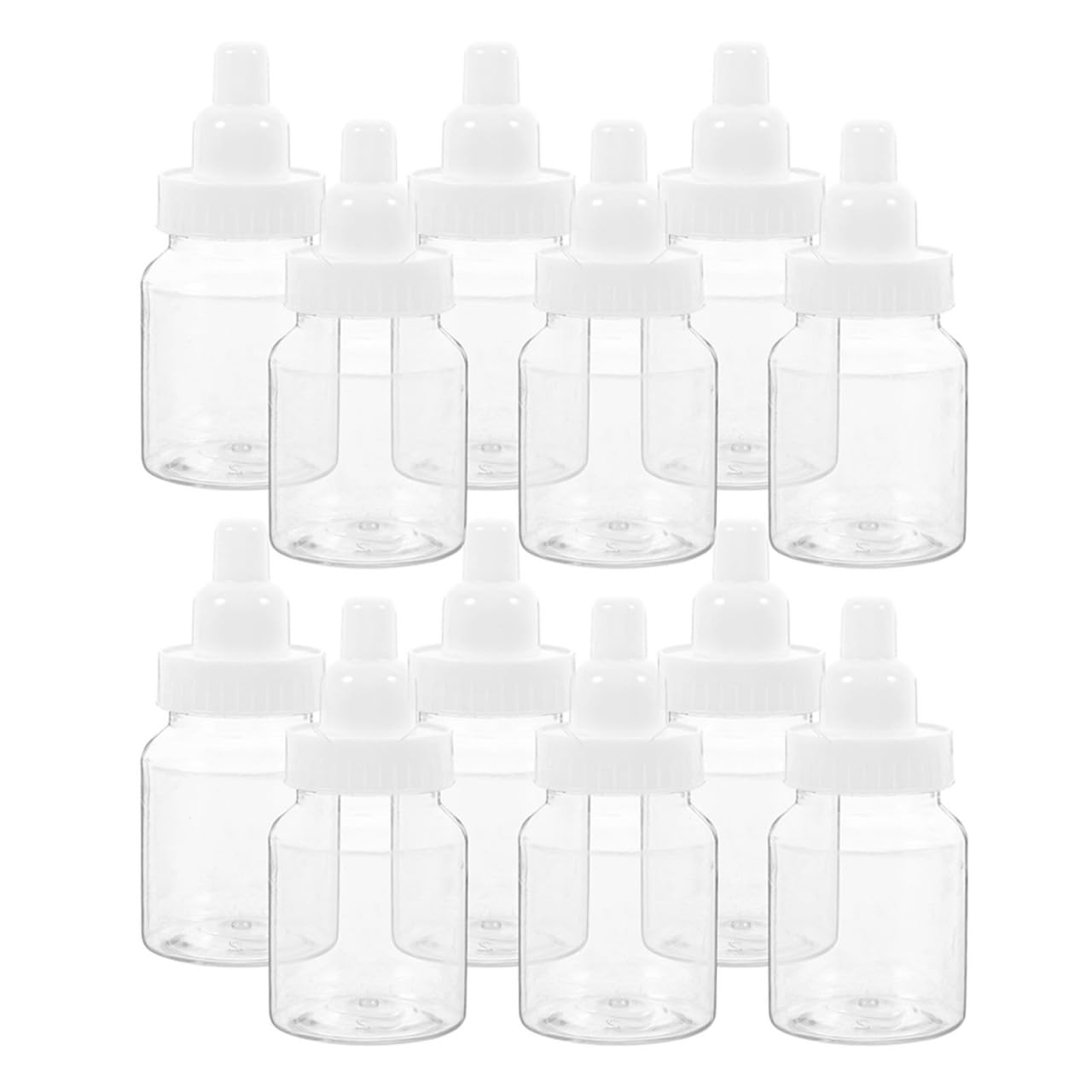 VOSAREA 20PCS Baby Mini Milk Bottle Baby Shower Party Favor Bottle Baby Shower Fillable Feeding Bottle Candy Box Small Plastic Candy Bottle DIY for Boy Girl Newborn Party Decor