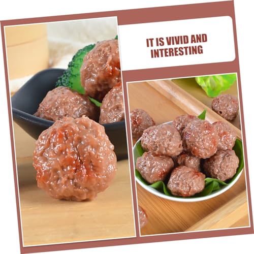 ORFOFE Künstliche Rindfleischbällchen Modell Aus PVC 6 Stück Realistische Lebensmittelimitation Dekoration Fotorequisite Küchen Und Heimdeko
