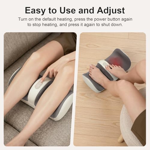 Image of Nekteck Foot Massager with Heat, Shiatsu Foot Roller for Sore Feet | Calf Massage for Plantar Fasciitis, Adjustable Intensity, Portable Home & Office Relaxing Massage Tool, Gift for Him Her