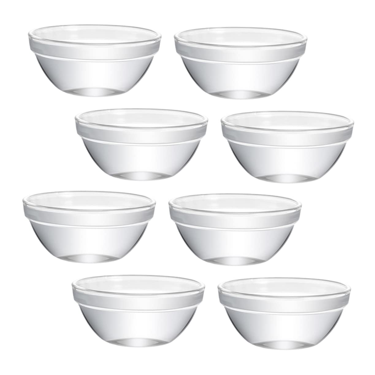 UPKOCH 8pcs Bozai Cake Bowl Crystals Set Clear Dessert Plates Mini Containers Glass Mixing Bowls Glass Cooking Bowls Clear Pudding Bowl Jelly Bowls Multipurpose Dessert Bowl Mousse Bowl