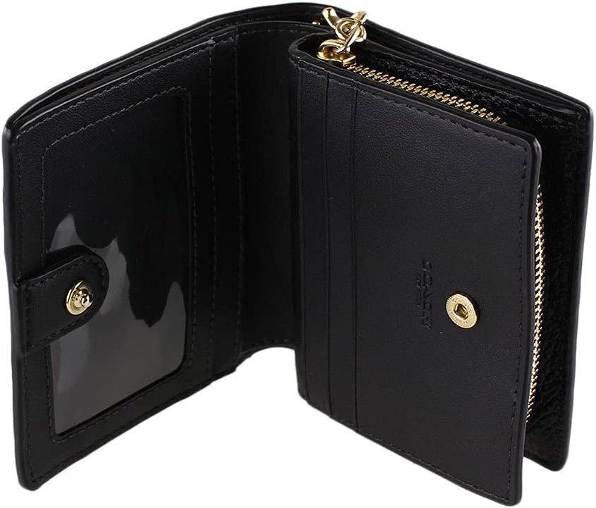 Coach Pebble Leather Snap Wallet Black : Clothing, Shoes & Jewelry