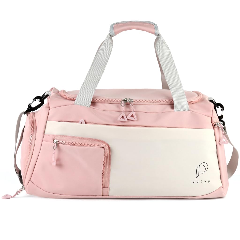 Gym Bag Fashion Fitness Bag with Shoe Compartment Lightweight Duffle Shoulder Travel Multifunctional Travel Waterproof Day Pack Shoulder Yoga,Pink-image-36